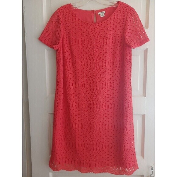 J. Crew Dresses & Skirts - J. Crew orange lace shift dress 2 lined cocktail wedding classic preppy flaw